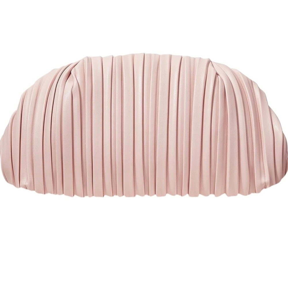 Elegant Pleated Pink Clutch - Picture 3 of 4